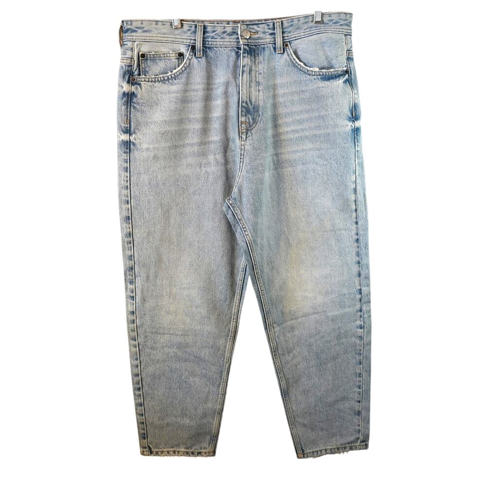 Pull&Bear Sample Mom Jeans Light Wash Distressed High Rise Womens 14 16 90s